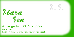 klara ven business card